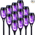 Toodour Solar Torch Flame Lights, 12 Pack Solar Lights Outdoor with Flickering Flame, Waterproof Patio Light Landscape Decoration Lighting for Garden, Lawn, Yard, Outdoor Decorations - Purple