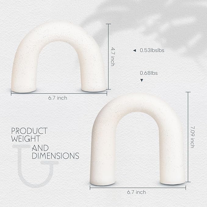 Defined Deco Ceramics Arch Decorative Objects,Neutral Home Decor for Shelves,Shelf Decor Aesthetic,Home Decorations for Living Room Decor,