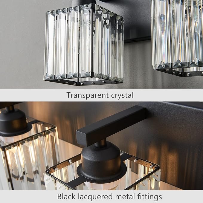 19.5" KnurledBrassWallSconcesSetof2,BronzeBathroomVanityLightFixtureswithWaterRipplesGlassTube,ModernLampforBedroom,LivingRoom,Hallway,Staise,Mirror,Kitchen