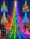 Smart Valentine's Lights Outdoor - 16.5ft App Controlled Color Changing LED Star String Lights with Music Sync, Custom Text & Pattern Design, 100+ Effects, Waterfall Star for Yard, Garden, Home Decor
