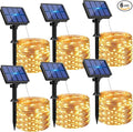 btfarm Solar String Lights for Outside, 6 Pack 198FT 480LED Solar Fairy Lights Waterproof with 8 Modes, Twinkle Solar Powered Outdoor Lights for Tree Garden Yard Christmas Wedding Party, Warm White