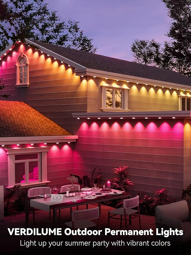 300FT Permanent Outdoor Lights, Smart RGB Eave Lighting for House, IP67 Waterproof LED Outside House Lights with App/Remote Control, for Christmas, Holiday Decor, Party, Daily