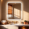 28" x 36" Led Bathroom Mirror with Lights, Anti-Fog & Tri-Color Lighting - Wall Mounted Shaving Mirror with Touch Sensor, Waterproof & Smart LED Vanity Mirror,Tempered Glass, Dimmable Smart Mirror