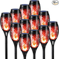 Toodour Solar Torch Flame Lights, 12 Pack Solar Lights Outdoor with Flickering Flame, Waterproof Patio Light Landscape Decoration Lighting for Garden, Lawn, Yard, Outdoor Decorations - Red