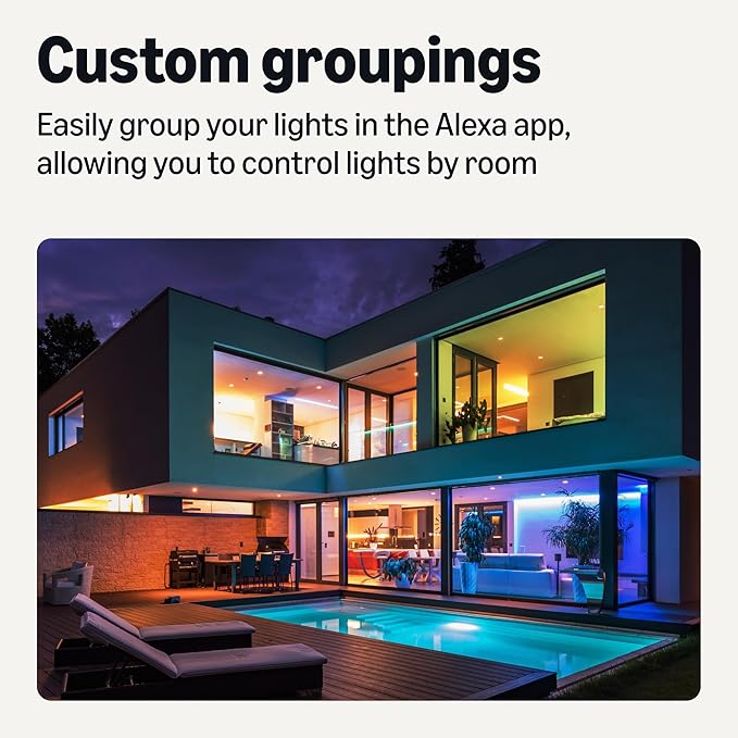 Amazon Basics Smart LED Light Strip, 32.8 Feet (2 Rolls of 16.4 Feet), RGB + Tunable White, Color Changing, App Control, Voice Control, Works with Alexa Only, 2.4 GHz Wi-Fi, No Hub Required