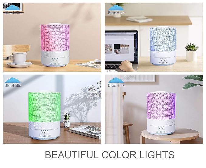 BlueHills Premium Set of Two Large 2500 ML and 4000 ML XL Essential Oil Diffusers Humidifier Combo for Large Room Home with Décor Cover LED Lights Great Gift – Value Pack of White