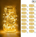 btfarm 16 Pack Fairy Lights Battery Operated [3 Modes], 7ft 20 Led Twinkle Lights String Lights Waterproof Bulk Small Mini Silver Wire for Christmas Mason Jars Wedding Table Centerpiece, Warm White