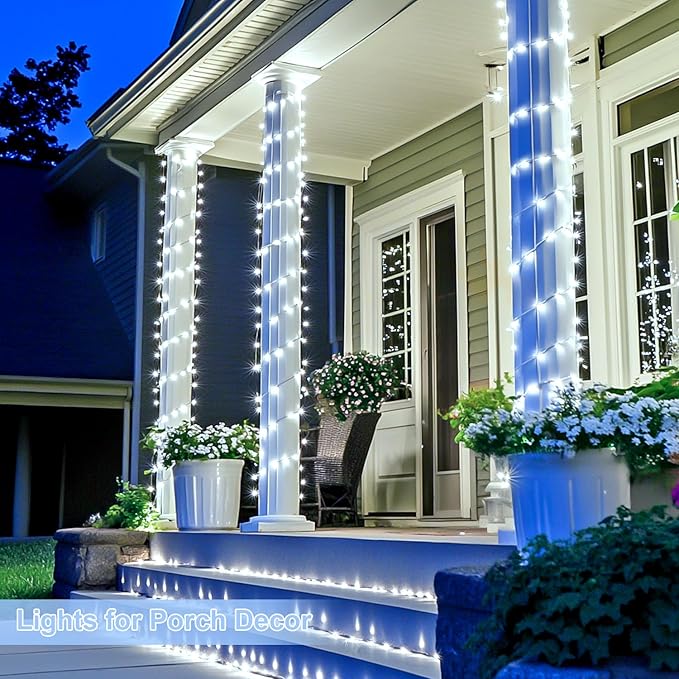 JMEXSUSS 1000 LED White Christmas String Lights Outdoor with Remote, 272 Ft Outdoor String Lights for Outside Patio Garden Bedroom Party Holiday Wedding Decor