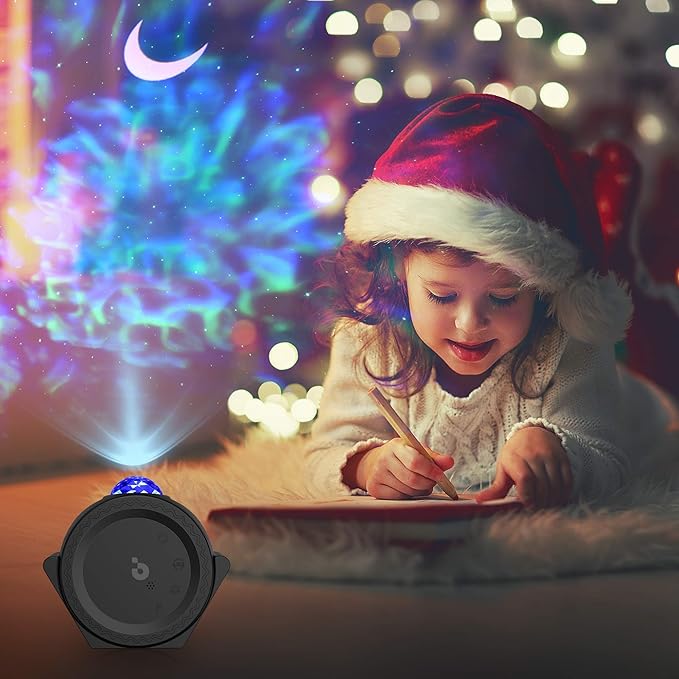 Children Gift Galaxy Projector Star Night Light - 3-in-1 Moon Star Aurora Projector for Bedroom, Clap-Activated Music Sync,14M Colors, Nursery & Adult Sleep Aid (No Music/Alexa)