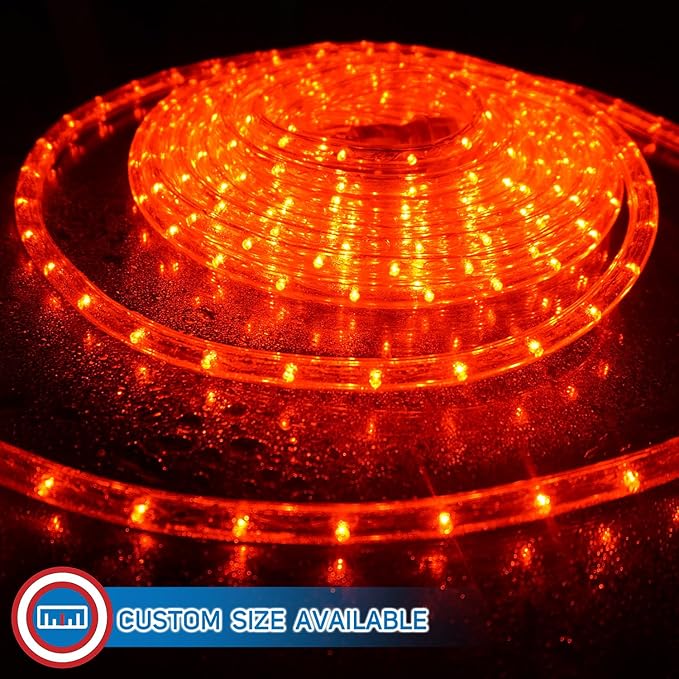 Russell Decor LED Rope Lights for Valentine's Day Holiday Party Wedding Seasonal Christmas Decoration Super Bright and Flexible Lights (Red, 80ft)