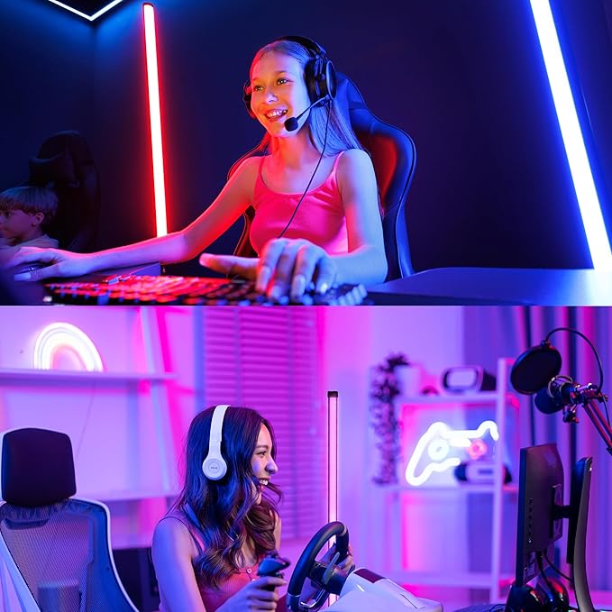 Lytup™ RGB Smart Floor Lamp, Alexa & App Controlled, 2.4GHz WiFi, Voice Control LED with Color Changing, Music Sync, Dimmable, Remote Control, Indoor Use, Adjustable Brightness, iOS/Android Compatible
