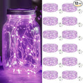 kolpop 12 Pack LED Fairy Lights Battery Operated, Mini Twinkle String Lights Battery Powered Waterproof for Christmas Mason Jars Party,Purple