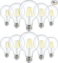 Sunco 10 Pack G25 Globe Light Bulbs LED Edison Vanity Light Bulbs, CRI90 2700K Soft White, Dimmable, 5W=60W, Clear Vintage Filament Globe, 500 Lumens, E26 Base Indoor Outdoor Clear UL