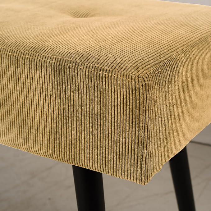 Entryway Bench - Bench for Bedroom, Modern Ottoman End of Bed, Corduroy Padded Benches for Living Room, Foyer, Mudroom, Hallway - 39" L x 14" W x 17" H