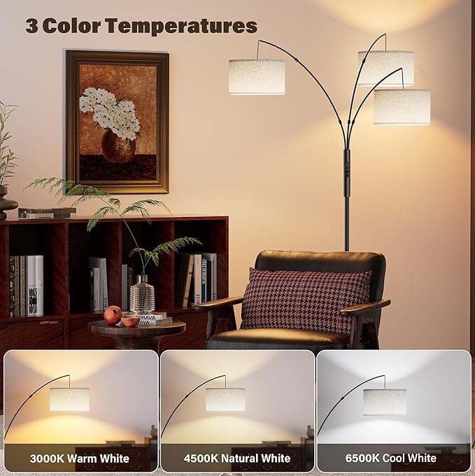 Upgraded 36W Floor Lamps for Living Room - Super Bright Dimmable Tree Floor Lamp with Remote & Touch Control, Tall Lamp for Living Room Corner, Bedroom, Office