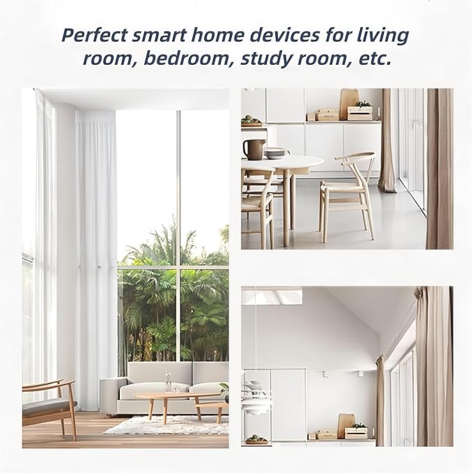 2PCS Automatic Curtain Opener, Smart Curtain Opener, Electric Curtain Opener and Closer with Remote Control for Roman Rod/I-Shaped/U-Shaped Curtain Tracks