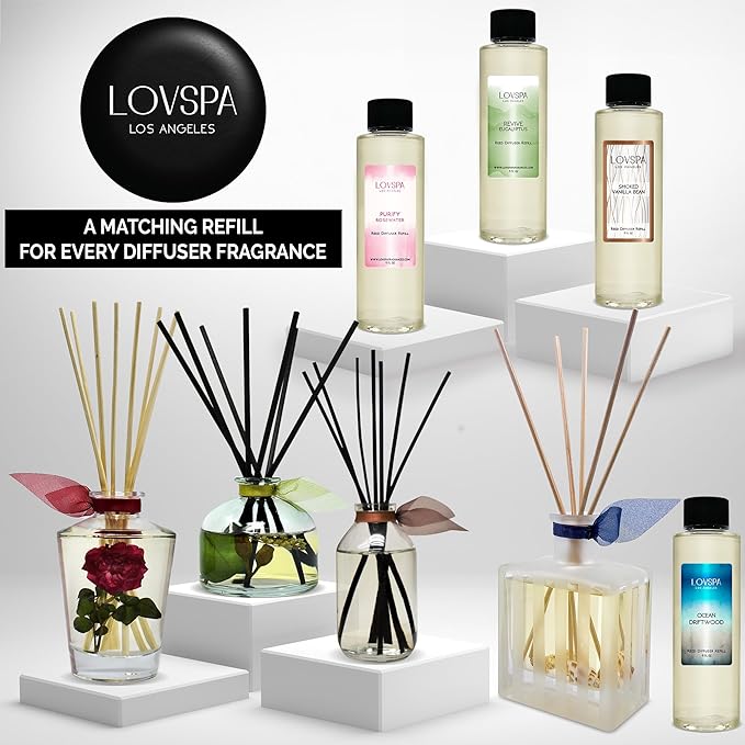 LOVSPA Coconut Cabana Diffuser Oil - Luxury Essential Oils for Diffuser Refill & Air Freshener Room Spray - Long-Lasting & Natural Home Fragrance, Scented Oil for Diffusers, USA Made, 4oz