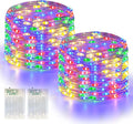 LitHome 2 Pack Multicolor Fairy Lights Battery Operated, 20 FT 60 LED Twinkle Lights Battery Operated 2 Modes, Waterproof Led Fairy String Light for Indoor Outdoor Christmas Wedding Bedroom Decor