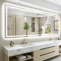 110x40 Inch LED Bathroom Mirror with Lights Front and Backlit Lighted Vanity Mirror for Bathroom Wall with 3 Colors Dimmable Anti-Fog Memory Shatter-Proof IP54 Waterproof Horizontal/Vertical