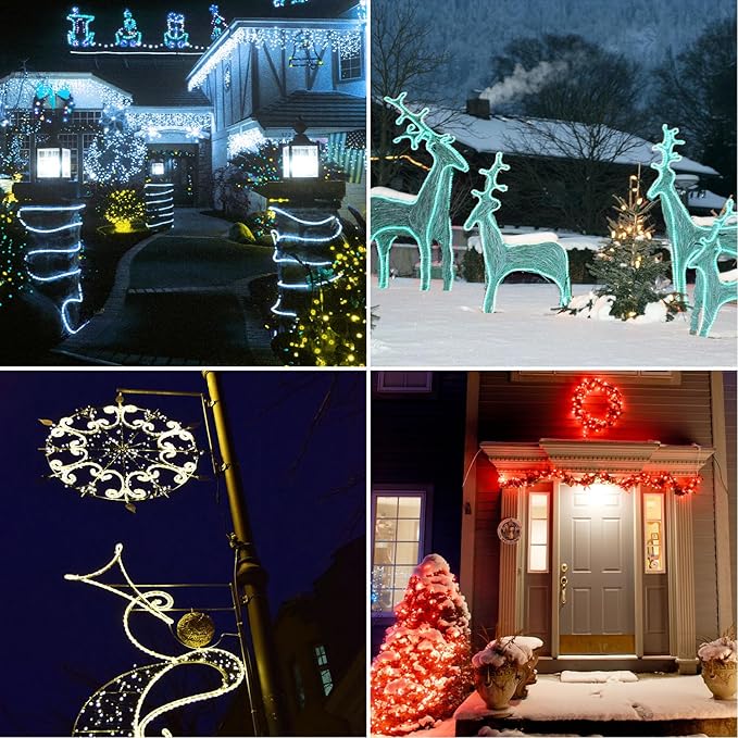 150 FT Waterproof Led Strip Lights for Outdoor Indoor, Cool White, Warm White, Blue, 16 Multiple Color Changing Led Light with Remote Control (150 feet)