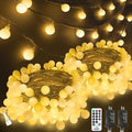 2-Pack Connectable Globe String Lights | Total 86FT 200LED Warm White String Lights Plug in with Remote | 8 Modes Hanging Fairy Light for Indoor Outdoor Bedroom Party Classroom Christmas Tree Decor