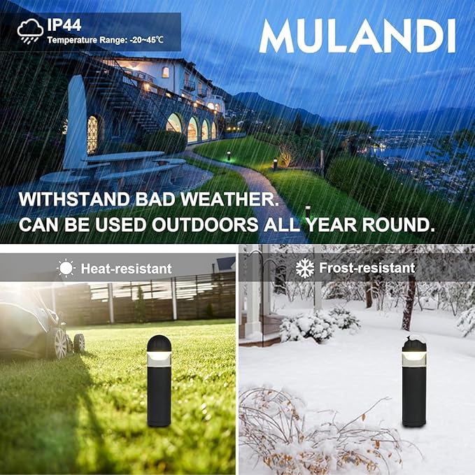 Smart WiFi/BLE LED Pathway Lights (4 Pack) - APP Controlled Color Changing Low Voltage Outdoor Landscape Lighting, Music Sync, 12V Die-Cast Aluminum Bollard Lights for Garden