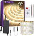 HitLights LED Strip Lights Kit Warm White with Remote & 24V Power Supply, 16.4ft Dimmable Tape Light 3000K, 600 LEDs, 425 lm/ft, CRI 90+, IP30, UL Listed, Lighting for Bedroom, Kitchen, Under Cabinets