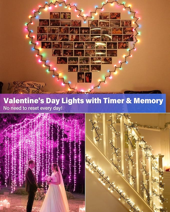 Avatar Controls Smart Color Changing Christmas Lights Outdoor - 66FT 200LED DIY RGB String Lights with Music Sync, App & Remote Control, Waterproof for Xmas Tree, Parties, Outside Patio, Garden
