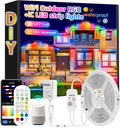 IP67 53FT Continuous RGB+IC DIY Design Outdoor Led Strip Lights Waterproof with Wi-Fi+Bluetooth App Compatible with Alexa,Google Assistant,Themable for Football Clubs Color Changing LED Rope Lights