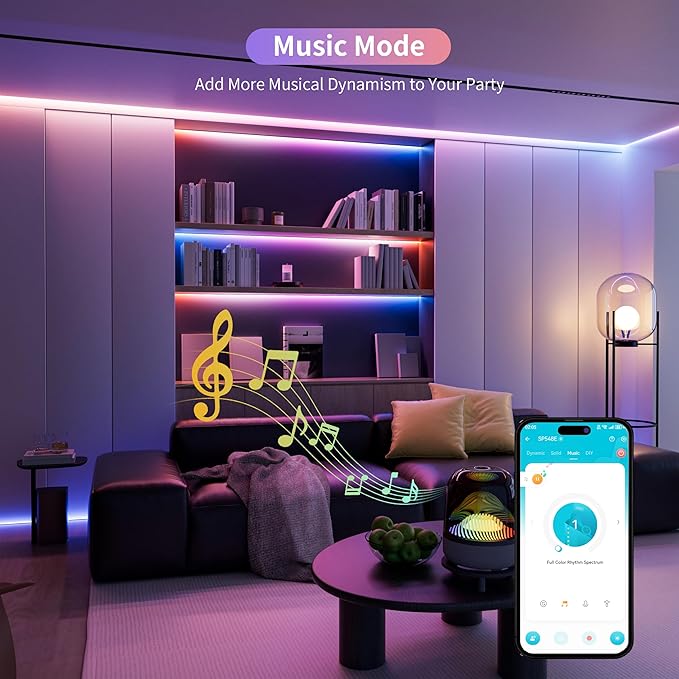 PAUTIX RGB Smart IC COB LED Strip Light,Addressable RGB COB LED Lights 16.4ft,UL-Listed 24V Color Flowing Chasing Effects Strip Lights Multicolor Flexible Color Changing Tape Light,for Bedroom,Party