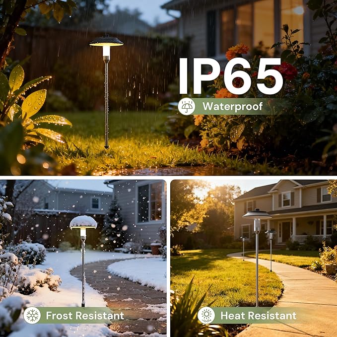LOHAS Dusk to Dawn Low Voltage Landscape Lighting Warm White + RGB Modes, 6 Pack IP65 Low Voltage Pathway Lights with Remote, Timer Color Changing Plug in Outdoor Pathway Lights for Yard Lawn Walkway