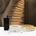 Motion Sensor with Daylight Sensor Sync Light Up Type LED Stair Lighting Kit SSL-0516, Suilt for 20-40inches Wide Indoor Staircase (Warm White 3000K, 12 Stairs)
