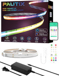 PAUTIX RGB Smart IC COB LED Strip Lights,Work with Alexa/Google Assistant,24ft/7.5m,720LEDs/m Addressable UL-Listed 24V Chasing Color Flexible Tape Light,for Cabinet,TV,Bedroom,Party DIY Decoration
