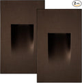 Maxxima Vertical LED Step Light - Indoor/Outdoor Stair Light, 3 CCT Color Selectable 3000K, 4000K, 5000K, 70 Lumens, IP65 Rated for Outdoor and Damp Locations, Oil Rubbed Bronze, 2-Pack