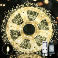 Fairy Lights Plug in, Dailyart 3000 Led Cluster Lights with Timer 195Ft Waterproof Warm Twinkle String Light with Remote for Bedroom Wreath Garland Window Wedding Christmas Tree Decoration, Green Wire