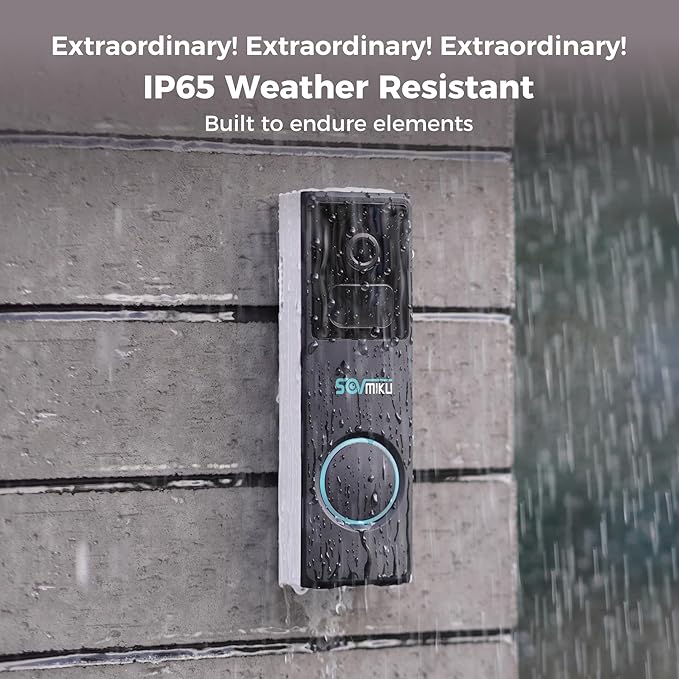 Vicohome D2A Home Surveillance Wireless Video Doorbell with Chime, Battery, Waterproof, Audible Alarm Easy to Setup,2.4GHz Wi-Fi, Human Detection,Two Way Audio, Micro SD Slot, 180 Days Exchange Policy