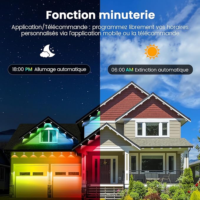 Permanent Christmas Lights Outdoor, DIY App & Bluetooth Music, Waterproof Ip65, 200 Ft Permanent Outdoor Lights for Soffit Fence Garage Landscape Patio.