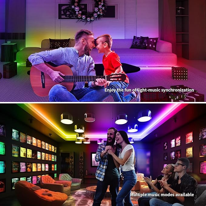 COB RGB Smart IC Strip Lights 40FT UL-Listed 24V Color Flowing Strip Light Multicolor Flexible Tape Lights with APP Control Music Sync for Bedroom Gaming Party Home Decor 2×20FT Rolls