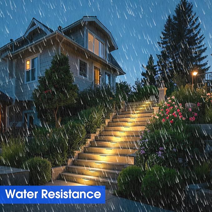 Energetic 7 Inch Retaining Wall Lights, Outdoor LED Step Lights, 4W Low Voltage Landscape Lighting, Waterproof Hardscape Lighting, 12V-24V AC/DC, 3000K Warm White, with Wire Breakers, FCC, 8 Pack