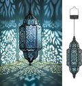 Twinkya Hanging Solar Lights Outdoor Garden Decorative Solar Lantern Waterproof Metal Moroccan Outdoor Decorations for Patio Pathway Yard Porch Backyard Garden Decor (Black, 1 Pack)
