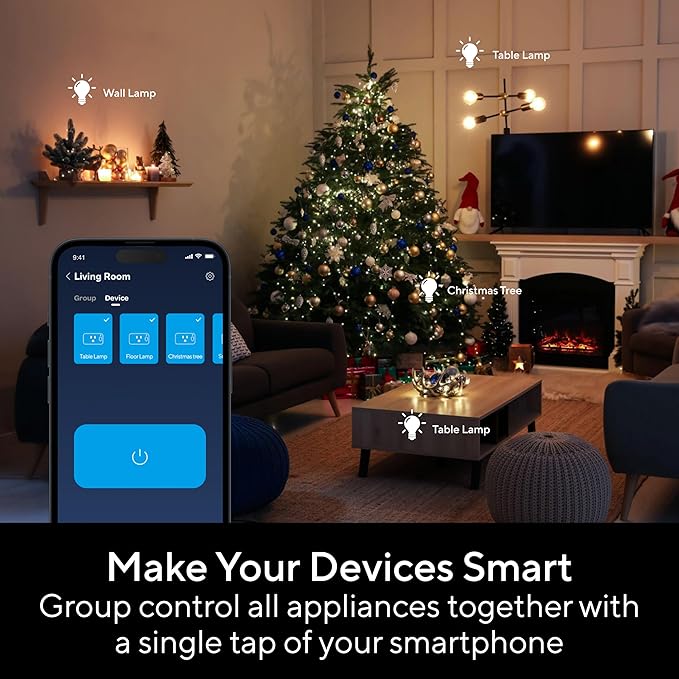 UTEC Smart Plug, Wi-Fi Mesh Outlet, 15A Ultra Efficient Smart Plug Compatible with Alexa, Google Home & IFTTT, No Hub Required, 2.4GHz Wi-Fi Only, Remote Control, ETL Certified