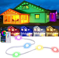 100ft Dynamic Smart RGB LED Permanent String Lights App Remote Color Sync Waterproof Outside House Lights Outdoor Transform Backyard Parties Patio Nights Holiday Magic Festive Glow Instantly