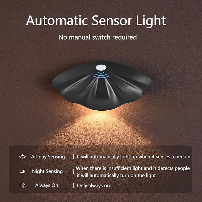 Indoor Wall Sconce 2 Pack Motion Sensor LED Wall Sconce Magnetic Wall Lamps Outdoor Wall Light Porch Lights for Bedroom, Living Room, Hallway, 3000/4000/6000K