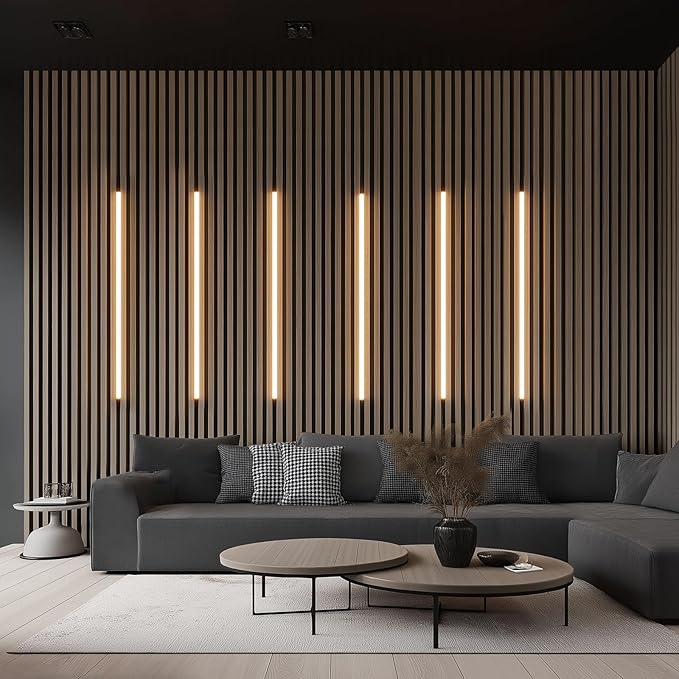 GZBtech Flexible LED Recessed Strip Light for Wood Slat Wall Panels 33FT, 3000K Warm White Cuttable Neon Rope Lighting with Remote Control, Dimmable IP67 Waterproof Black Strip Lights, UL Listed