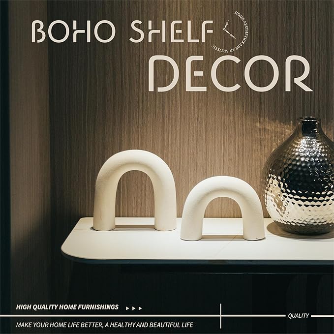 Defined Deco Ceramics Arch Decorative Objects,Neutral Home Decor for Shelves,Shelf Decor Aesthetic,Home Decorations for Living Room Decor,