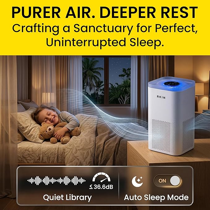 HEPA 14 Smart Air Purifier – Large Room Air Purifier with PM2.5 Monitor, WiFi & App Control for Pet Hair, Odors, Pollen & Smoke for Home, Covers Up to 324 Ft², Auto, Turbo, and 29.5db Sleep modes