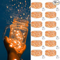 ZGWJ Fairy Lights Battery Operated, 12 Pack OrangeTwinkle String Lights 20 LED 7FT 3 Lighting Modes for Bedroom Decor, Halloween, Christmas, Party Indoor and Outdoor Decoration