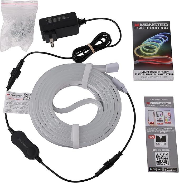 Monster MOW71005ICM 16.4 Ft. RGB + IC Flow Flexible Neon Outdoor LED Smart Light Strip