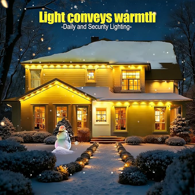 Permanent Outdoor Lights for House, 300ft RGB+IC Smart LED Eaves Lights, IP67 Waterproof Outdoor Lighting with App/Remote Control for Christmas, New Year, Halloween, Holiday, Party, Daily