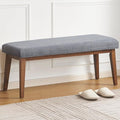 Upholstered Bench for Bedroom End of Bed,42.5-inch Entryway Bench for Living Room,Dining Bench with Padded Seat and Solid Wood Leg for Kitchen Bedroom,Indoor and Hallway (Bench, Grey)